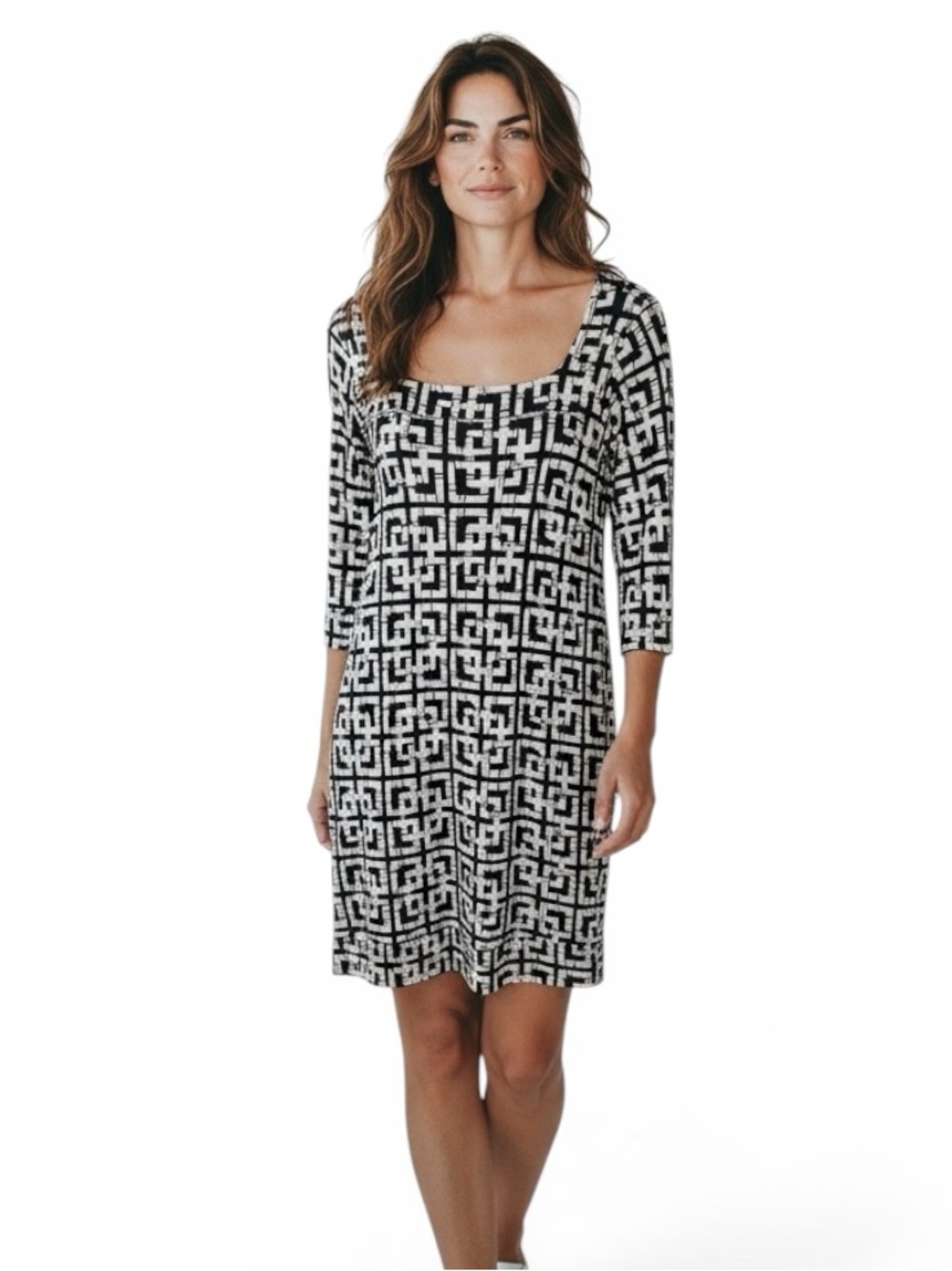 Lilly Pulitzer Navy Blue White Silk Bamboo Print Sheath Dress Size 6
